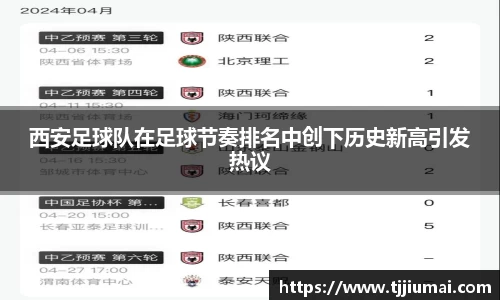 西安足球队在足球节奏排名中创下历史新高引发热议