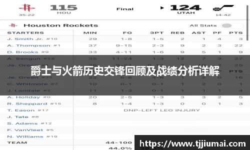 爵士与火箭历史交锋回顾及战绩分析详解